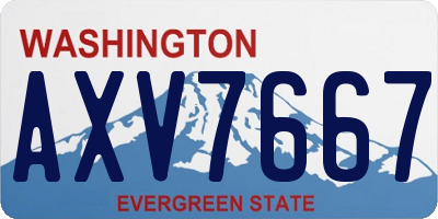 WA license plate AXV7667
