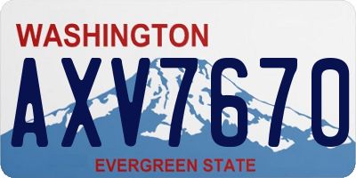 WA license plate AXV7670
