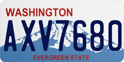 WA license plate AXV7680