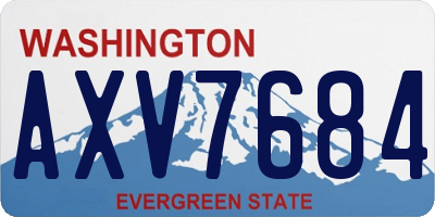WA license plate AXV7684