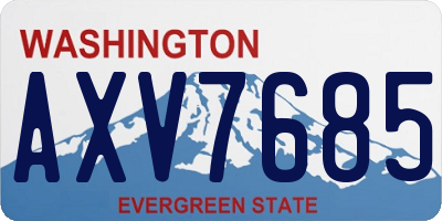 WA license plate AXV7685