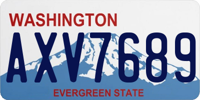 WA license plate AXV7689