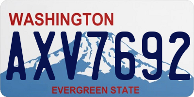 WA license plate AXV7692