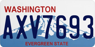 WA license plate AXV7693