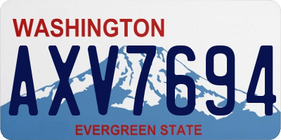 WA license plate AXV7694