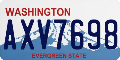 WA license plate AXV7698