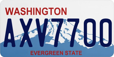 WA license plate AXV7700