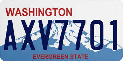 WA license plate AXV7701