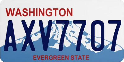 WA license plate AXV7707