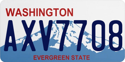 WA license plate AXV7708