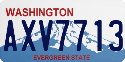 WA license plate AXV7713