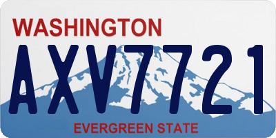 WA license plate AXV7721