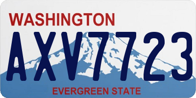 WA license plate AXV7723