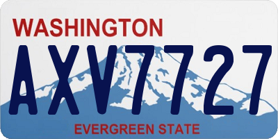 WA license plate AXV7727