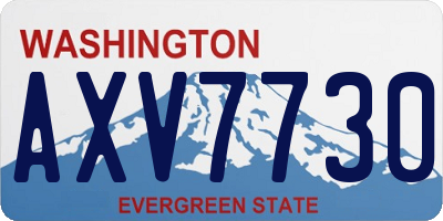 WA license plate AXV7730
