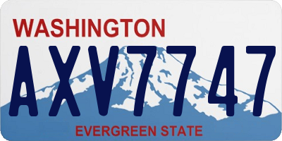 WA license plate AXV7747