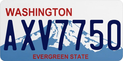 WA license plate AXV7750