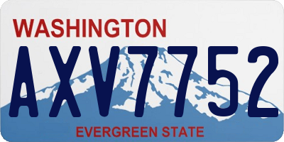 WA license plate AXV7752