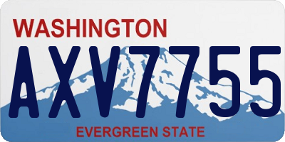 WA license plate AXV7755
