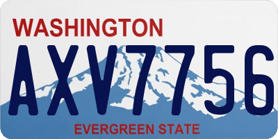 WA license plate AXV7756
