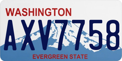 WA license plate AXV7758