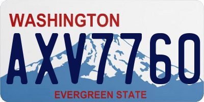 WA license plate AXV7760