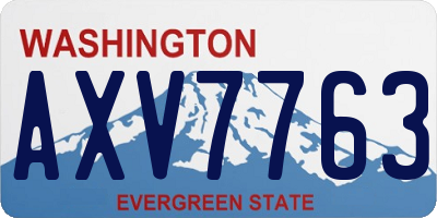 WA license plate AXV7763