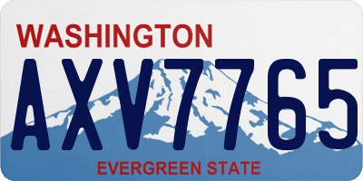 WA license plate AXV7765