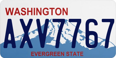 WA license plate AXV7767