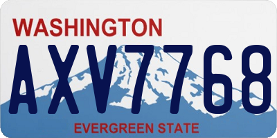 WA license plate AXV7768