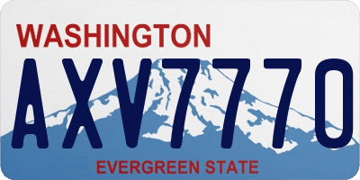 WA license plate AXV7770