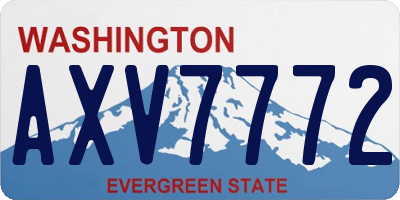 WA license plate AXV7772