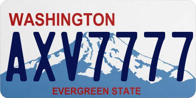 WA license plate AXV7777