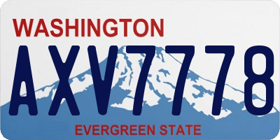 WA license plate AXV7778