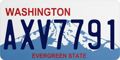 WA license plate AXV7791