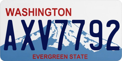 WA license plate AXV7792