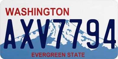 WA license plate AXV7794