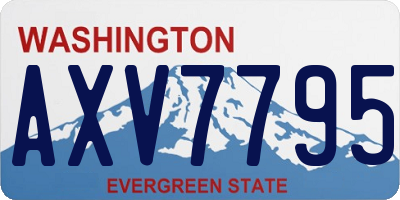 WA license plate AXV7795
