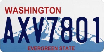 WA license plate AXV7801