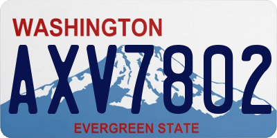 WA license plate AXV7802