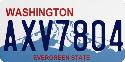 WA license plate AXV7804