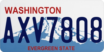 WA license plate AXV7808