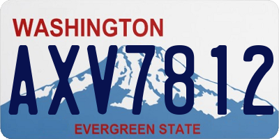 WA license plate AXV7812