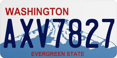 WA license plate AXV7827
