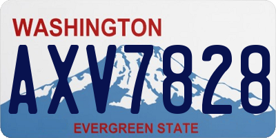WA license plate AXV7828