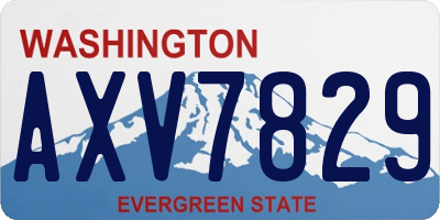 WA license plate AXV7829