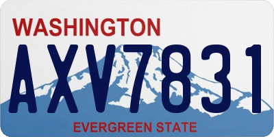 WA license plate AXV7831