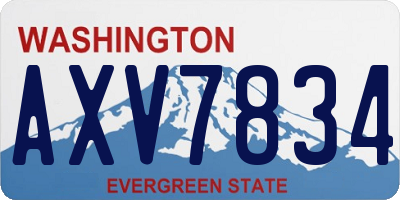 WA license plate AXV7834