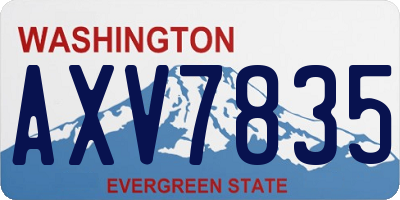 WA license plate AXV7835