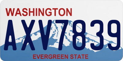 WA license plate AXV7839